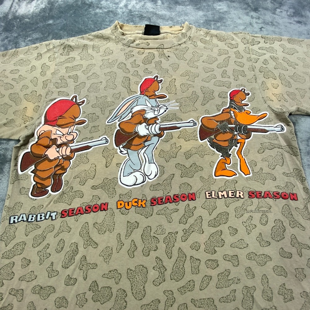 Vintage‎ 90s Looney Tunes T Shirt Size XL Single Stitch 1994 Daffy Elmer Buggs